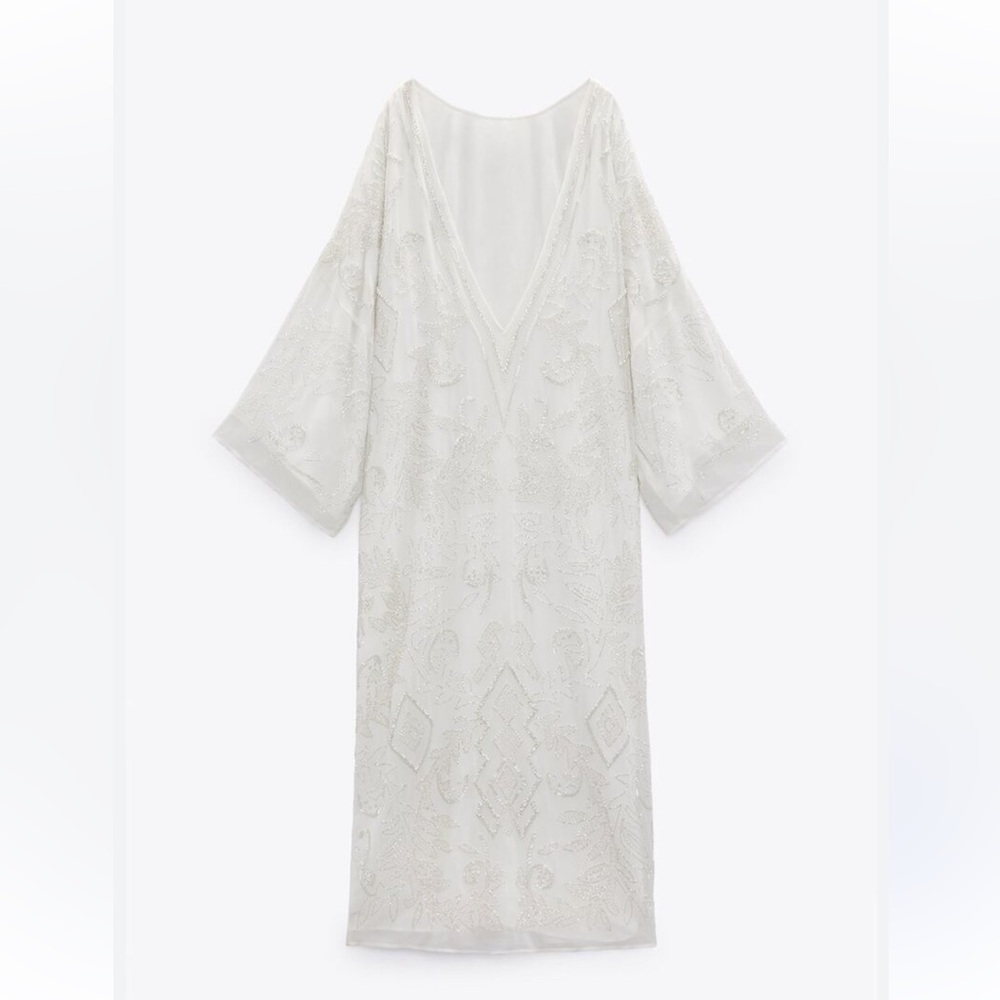 Zara white beaded dress